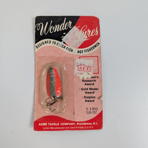 Acme Tackle Company Vintage Wonder Lures Orange Silver S-1350 1/6 oz Made in USA - Picture 1 of 5